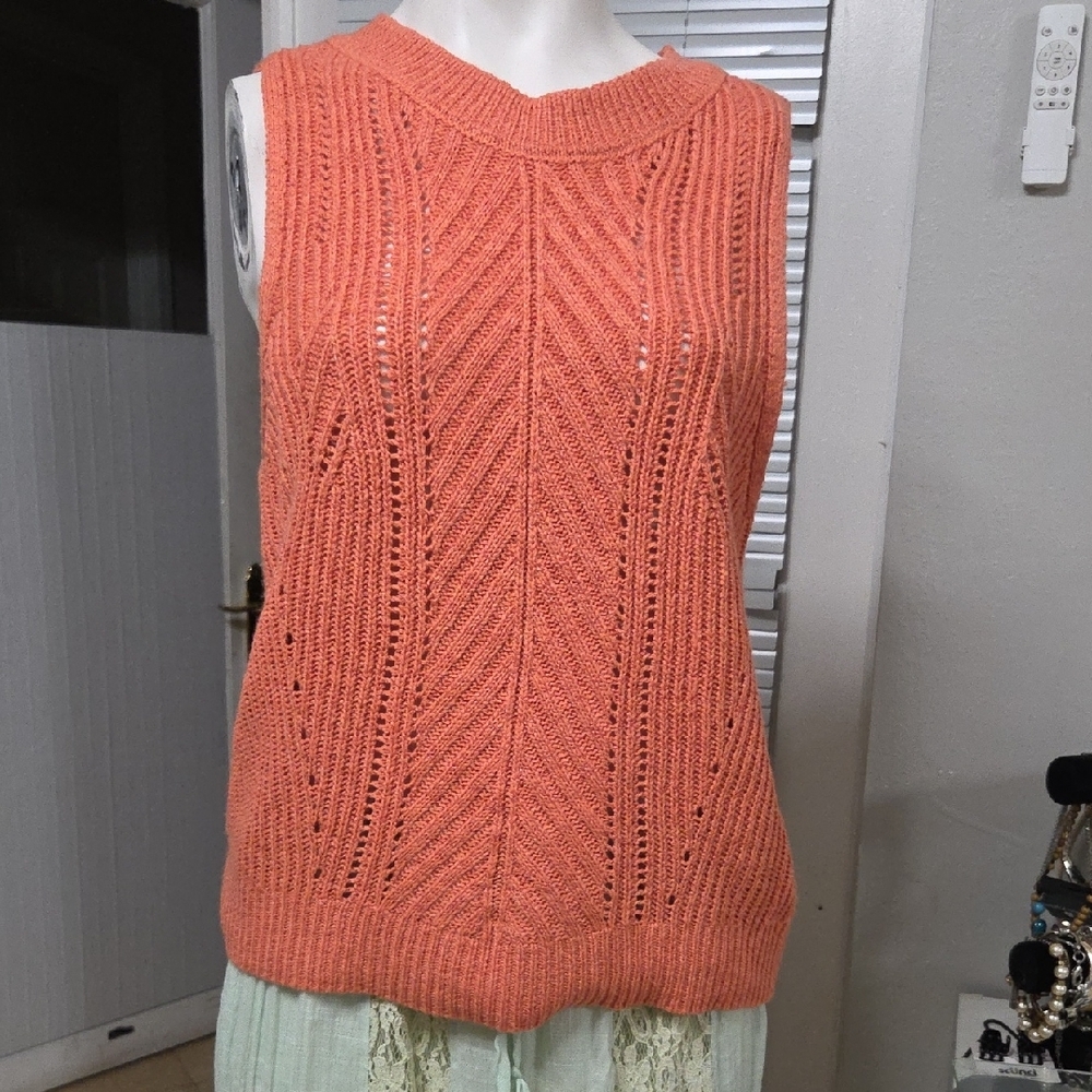 BCX Warm Tangerine Knit Top Xl Size [1012]